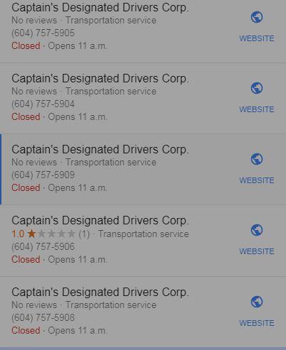 Captain's Designated Drivers Corp.