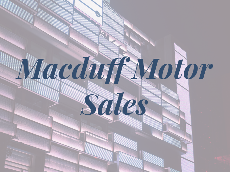 Macduff Motor Sales