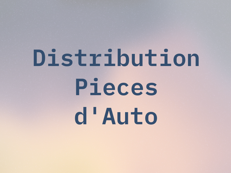 Distribution De Pieces d'Auto