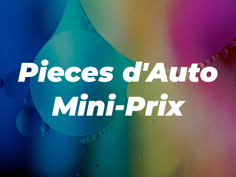 Pieces d'Auto Mini-Prix