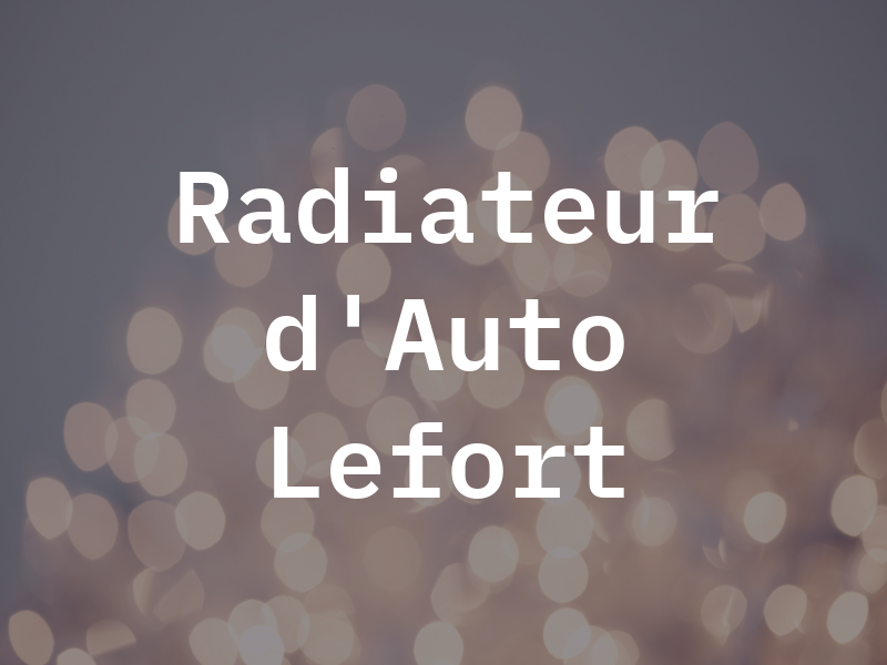 Radiateur d'Auto Lefort Inc