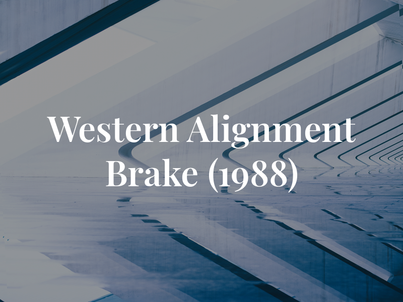Western Alignment & Brake (1988) Ltd