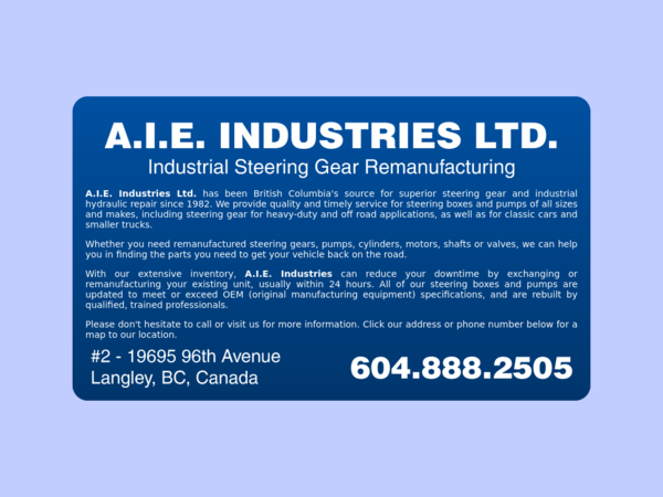 A I E Industrial Re-Manufacturing